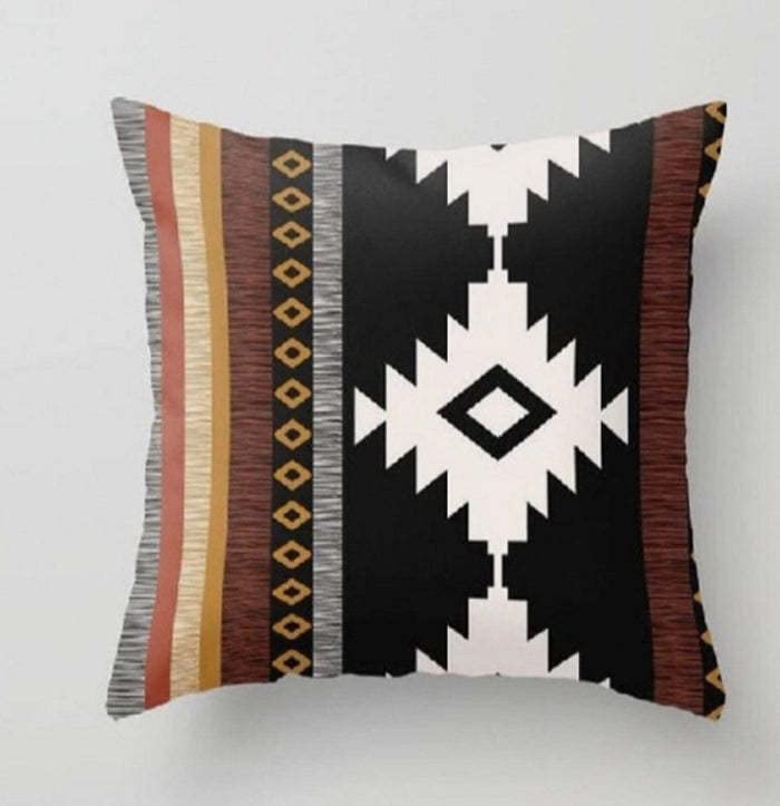 YunJeude Cushion Set of Nordic Stylish and Cute Ethnic Native Ortega Geometric Zipper Interior Decor of C Same Pattern on Both Covers, 45x45cm, 4,