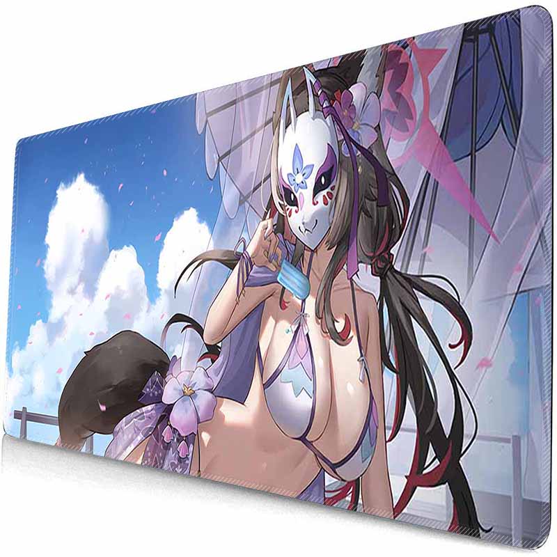 Wakamo Kosaka Аниме BA Коврик для мыши XXL Игровой коврик для мыши HD Игровые аксессуары Большой B-Archive Коврики для мыши Ковер для ПК С подсветкой