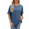 Summer New Women's T-shirt Solid Color Round Neck Loose Short-sleeved T-shirt Tops