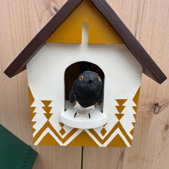 Кинетическое искусство Скворечник Настенный декор Животное в доме Настенное украшение Уличное Садовое Настенное искусство для Фермерского дома Дом Комната Двор Патио Веранда