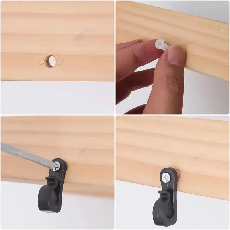 30/1 шт Q-образных крючков для гирлянд, подвесных многоцелевых потолочных крючков для шкафов с растениями и винтами, для домашнего использования на открытом воздухе