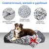 Pet Blanket Soft Fluffy Flannel Dog Blanket Grey Footprint Pattern Pet Mat Warm and Comfortable Blanket for Cat Dogs