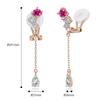 Серьги с розовым турмалином на октябрь Гипоаллергенный розовый белый Популярные FH.bird Женщины, Популярные, Покачивающиеся, Камень по месяцу рождения, 4,5 мм, Металл, Не проколоты