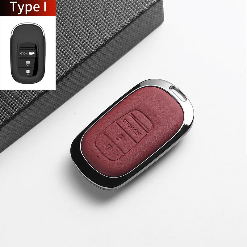 Leather Metal Car Smart Remote Key Case For Accord INTEGRA UR-V HR-V Car Protect Key Case Fob Shell Holder Decorative Accessorie