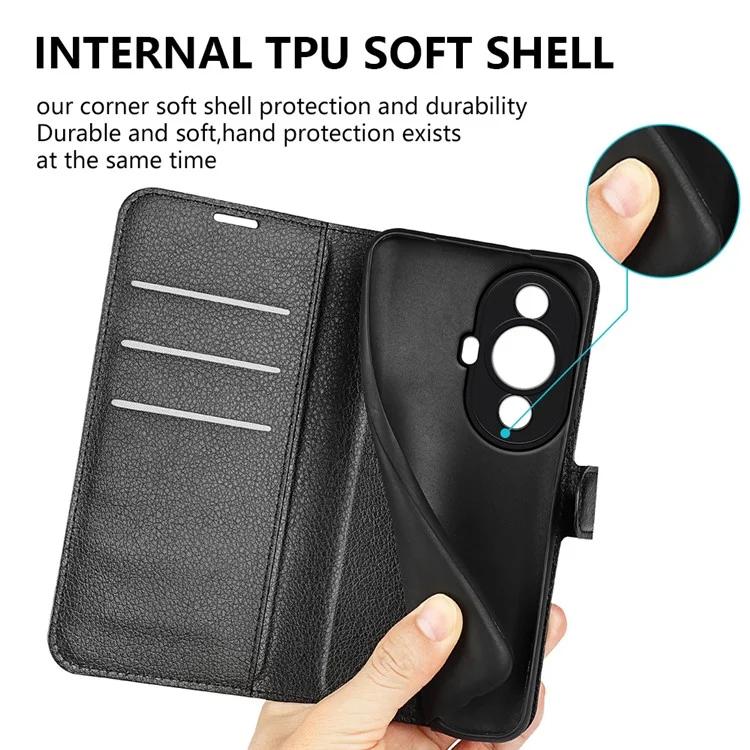 For Huawei nova 11 / nova 12s 4G / nova 12 Lite 4G Wallet Cover Litchi Texture Anti-Scratch Shell Stand Mobile Phone PU Leather Case