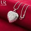 925 Sterling Silver Heart-shaped Pendant Necklace Fashionable Wedding Jewelry