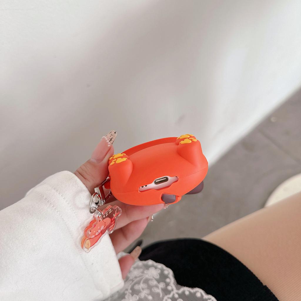 Чехол-подставка красной панды для airpods4 подходит для Apple 2/3 поколения чехол pro2 чехол для наушников милый брелок с енотом