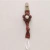 Plastic Flower Dummy Nipple Holder Plaid Embroidery Pacifier Clips Retro Baby Pacifier Chain  Girls