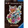 Colorful Fox Wooden Puzzle 150 Sturdy and Natural Pieces Including 15 Wooden Figures (whimsies), Premium Quality - For Kids