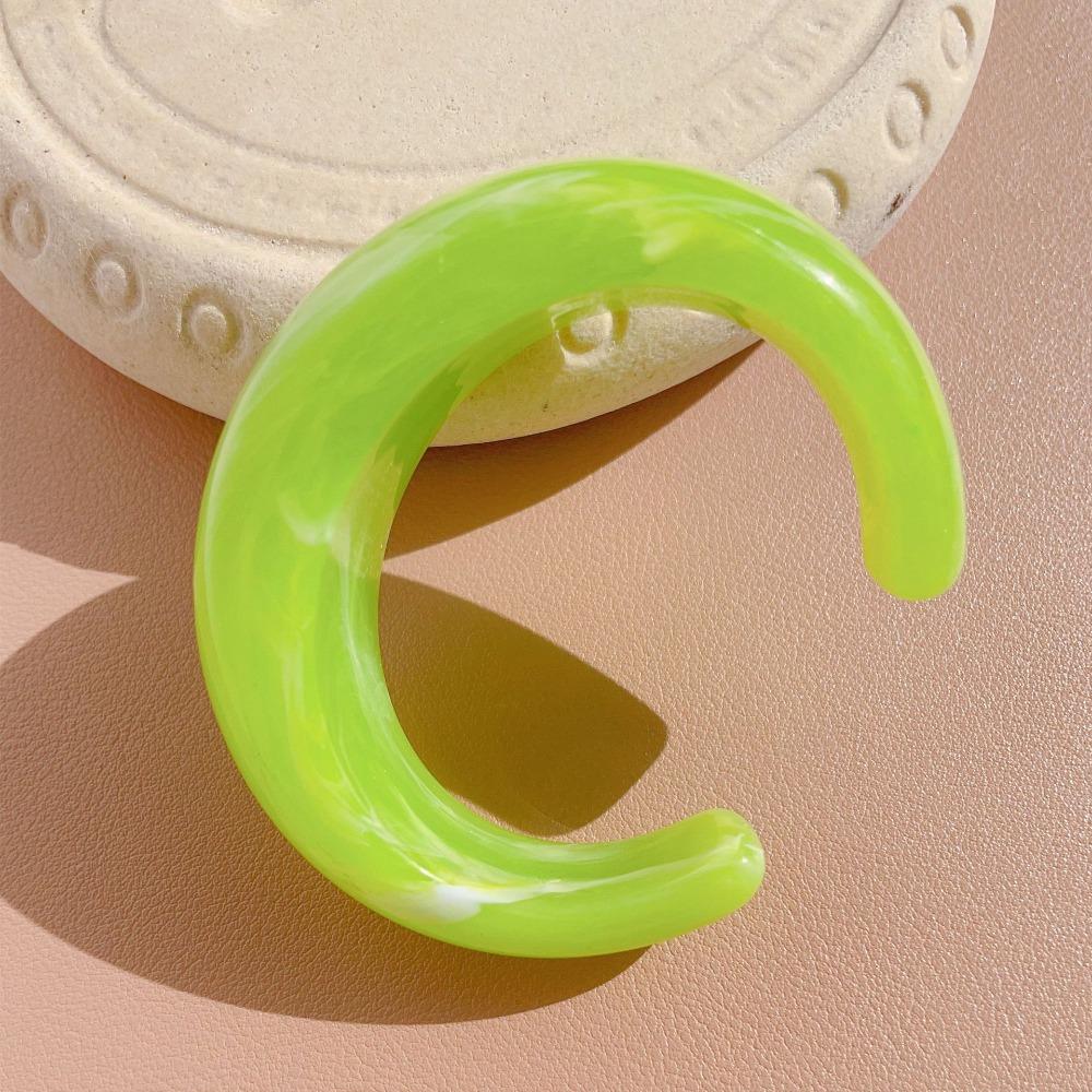 Solid Color Cuff Wide Bracelet Transparent Retro Hand Ring Unique Acrylic Open Bangle Gift