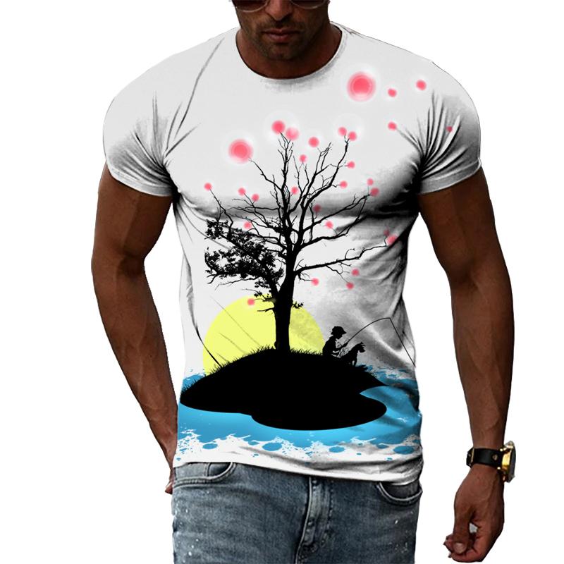 Летняя мода Красивые футболки с художественной графикой для мужчин Повседневная красивая футболка с 3D-принтом в стиле Харадзюку Хип-хоп Уличный стиль Уличная одежда