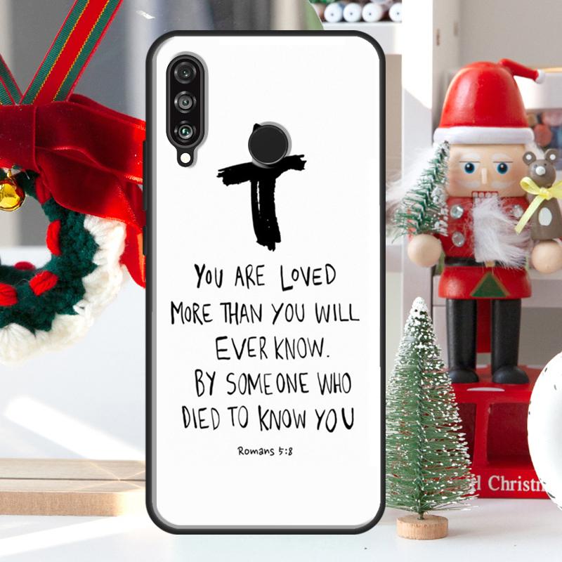 Крест с библейским стихом Иисуса Христа для Huawei Nova 9 10 SE 11 Pro Y60 Y70 Y90 Y61 Y91 Y72 Y73 12i 11i 8i P20 P30 P40 Lite Чехол