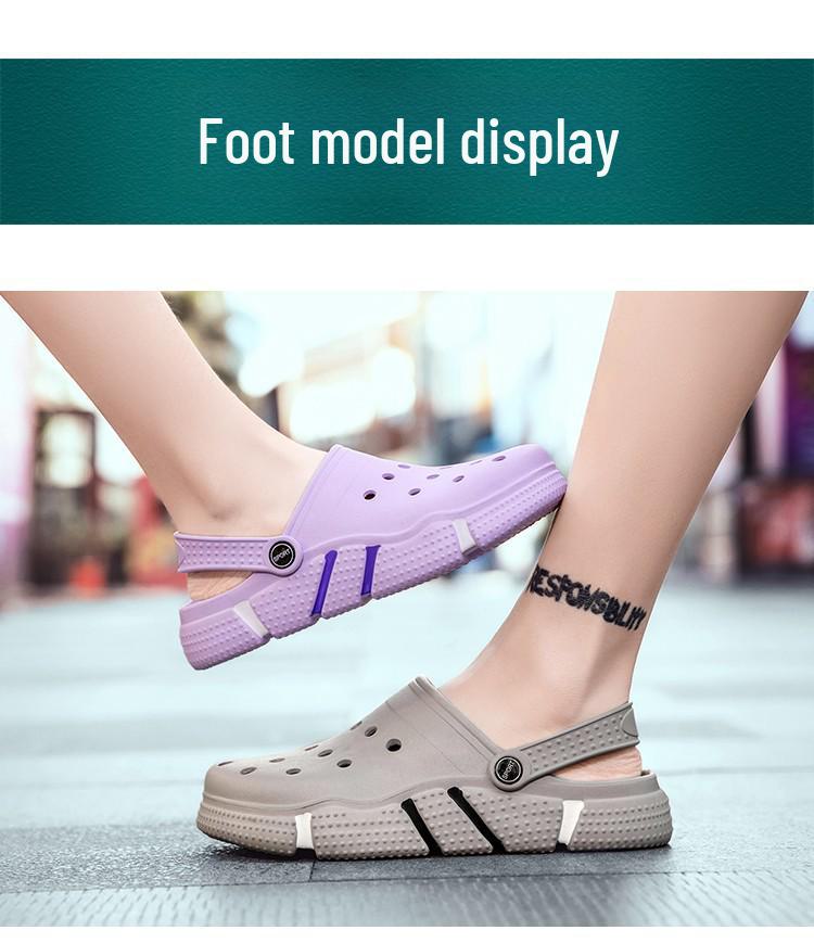 Мужские сандалии Hole Shoes: Уличные тапочки больших размеров для путешествий и пляжа.