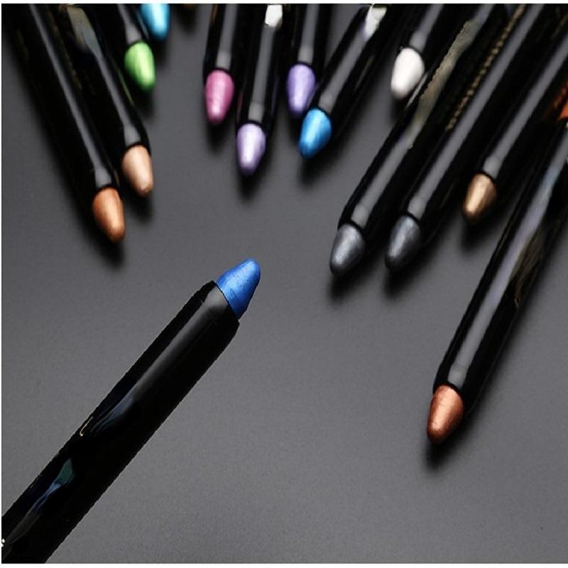 Multicolor Pearlescent Shiny Eyeshadow Pen Lasting Waterproof Not Blooming Pearlescent Gel Pen Eye Shadow Pencil Women Makeup Tool