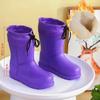 Men's and Women's Same Snow Boots 2024 Winter New Velvet Warm Black Thickened EVA Lightweight Waterproof Rain Boots