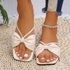 Сандалии импортного производства весна-лето 2025 новые сандалии женская одежда для отдыха на море модные тапочки с бантом на мягкой подошве пляжная обувь