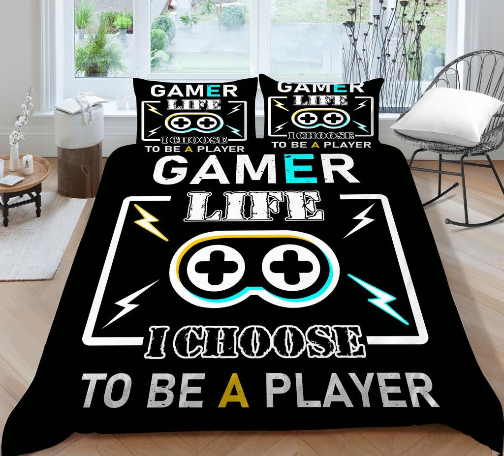 Комплект постельного белья с 3D игровой мышью, игровой плеер, пододеяльник, односпальная/двуспальная кровать, полноразмерная молния, мягкое и удобное украшение для дома