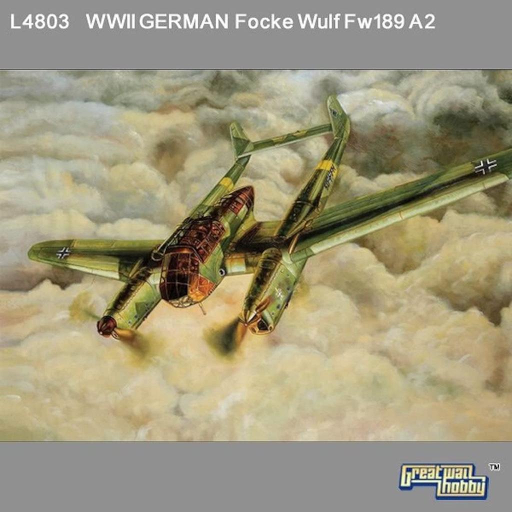 Great Wall Hobby Scale World War II German Reconnaissance Aircraft Plastic Model Kit Molded In Color 1/48 Focke-Wulf Fw189A-2 L4803,