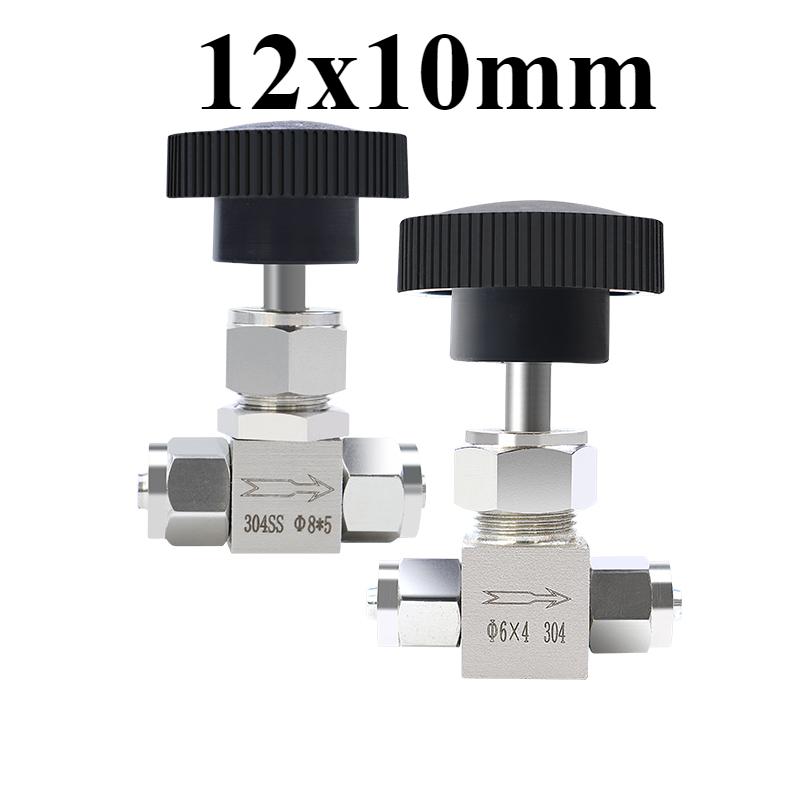 6 8 10 12 мм 1/4" 3/8" 1/2" Дюймовый Шланг Быстрозажимной Игольчатый Клапан из Нержавеющей Стали 304 Регулировка Потока Воздух Вода Масло