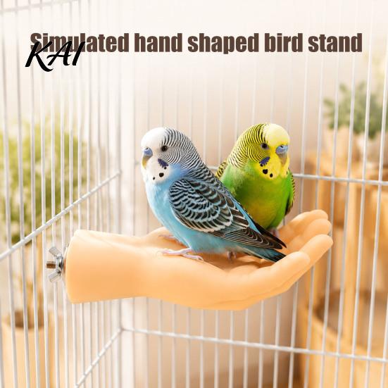 Hand Taming Bird Accessory Hand-Shaped Parrot Perch, Realistic Stand with Screw Fastener, Perch Cage for Budgie Cockatiels,