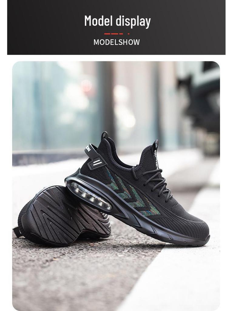 Men's Summer Steel Toe Safety Shoes - Breathable Mesh, Anti-Smash, Anti-Puncture, Lightweight Protection