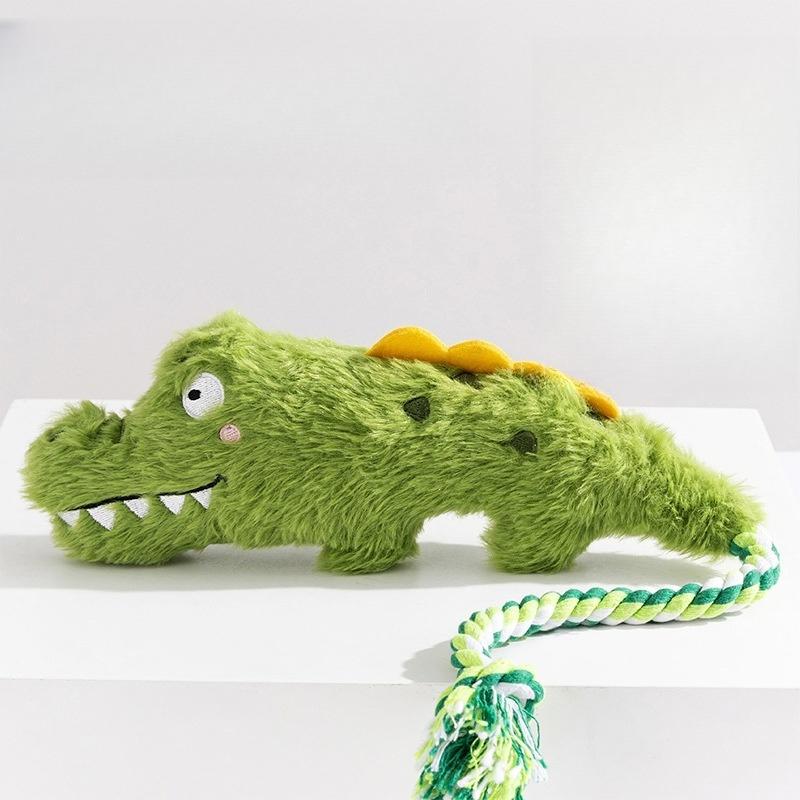 Durable Indestructible Rope Knot Dog Chew Toy Squeaky Plush Pet Toy Interactive Tug of War Training Toys for Small Medium Dogs