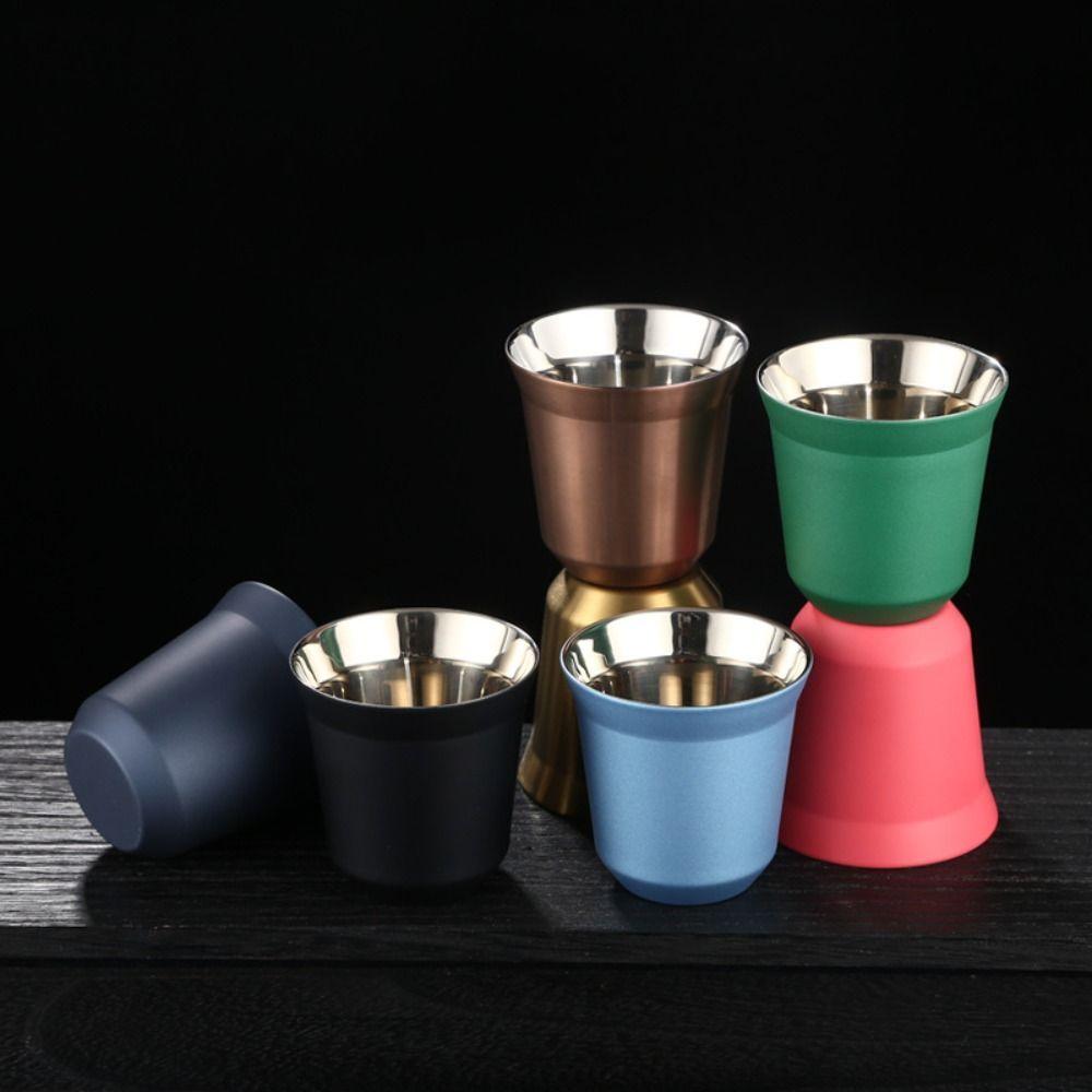 New 80ML Espresso Mugs 304 Stainless Steel Double Wall Coffee Cups Small Capacity Cold Water Cold Drinks Cup