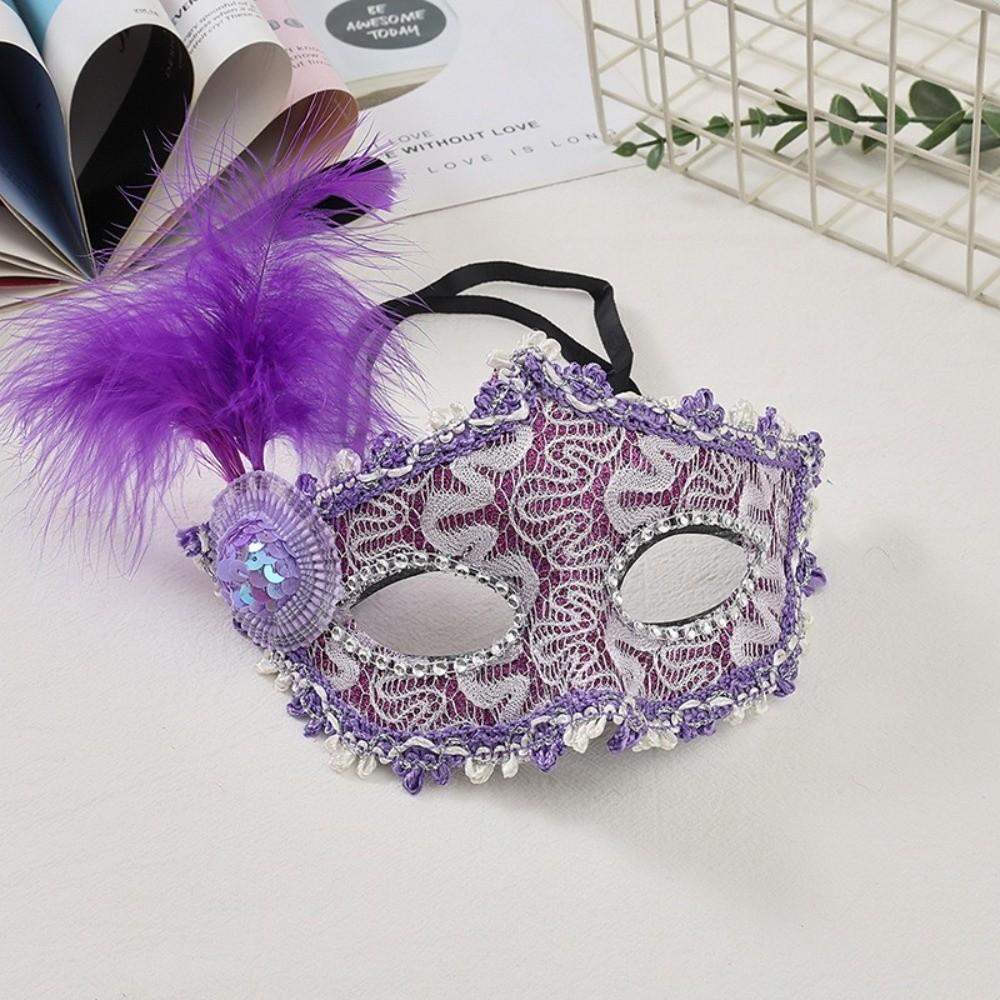Seductive Style Half-Face Mask Lace Masquerade Ball Mask Creative Feather Mask Costume Party