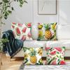 4Pcs Summer Fruit Print Single-Sided Cushion Cover For Living Room Bedroom Car Home Decor