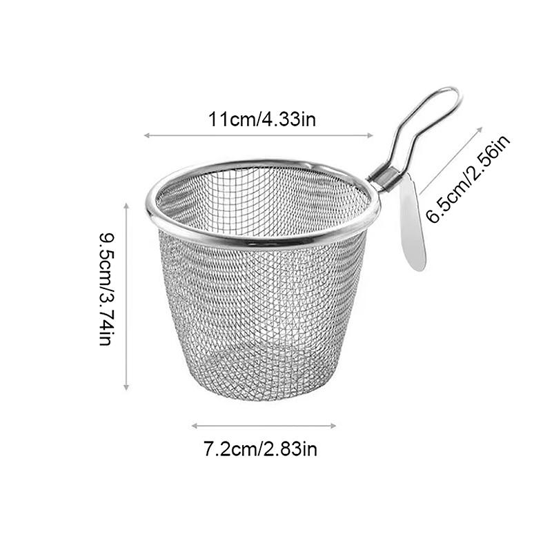 Stainless Steel Mesh Net Strainer Basket Colander Pot Boil Food Colander To Strain Rinse Fry Steam Cook Vegetables Pasta