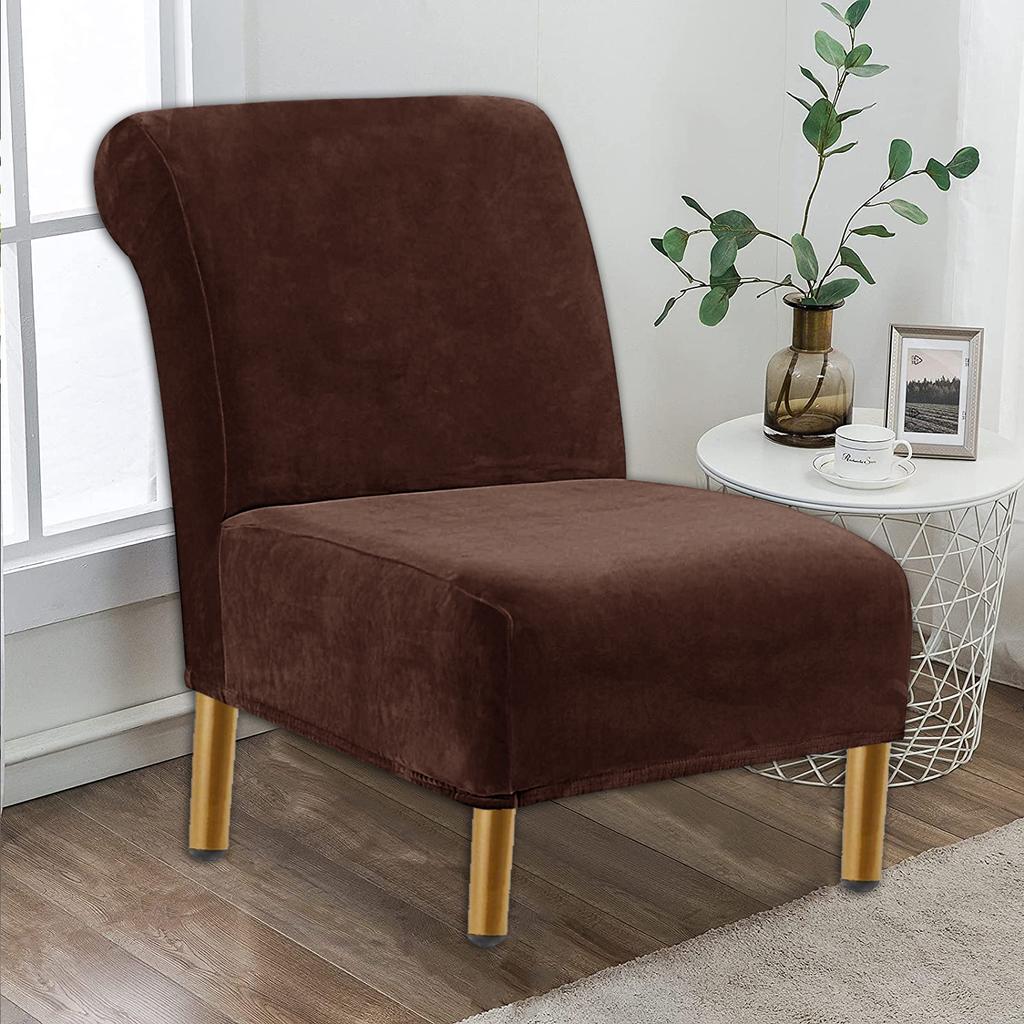 Чехлы для стульев Velvet Accent, чехлы для стульев без подлокотников из высокоэластичного материала для гостиной, толстый бархатный чехол для стульев, современная защита мебели, можно стирать в стиральной машине