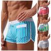 Men's Double Strapless Beach Pants Vertical Stripe Tie Swimming Trunks