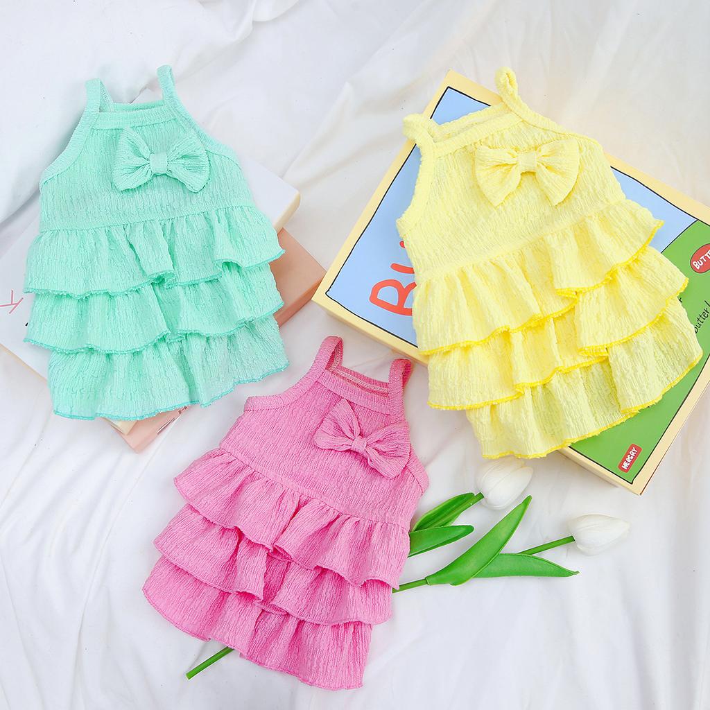 New Pet Clothes Spring and Summer Dog New Skirt Dog Clothing Teddy Small Dog Skirt Candy-colored Layered Skirt