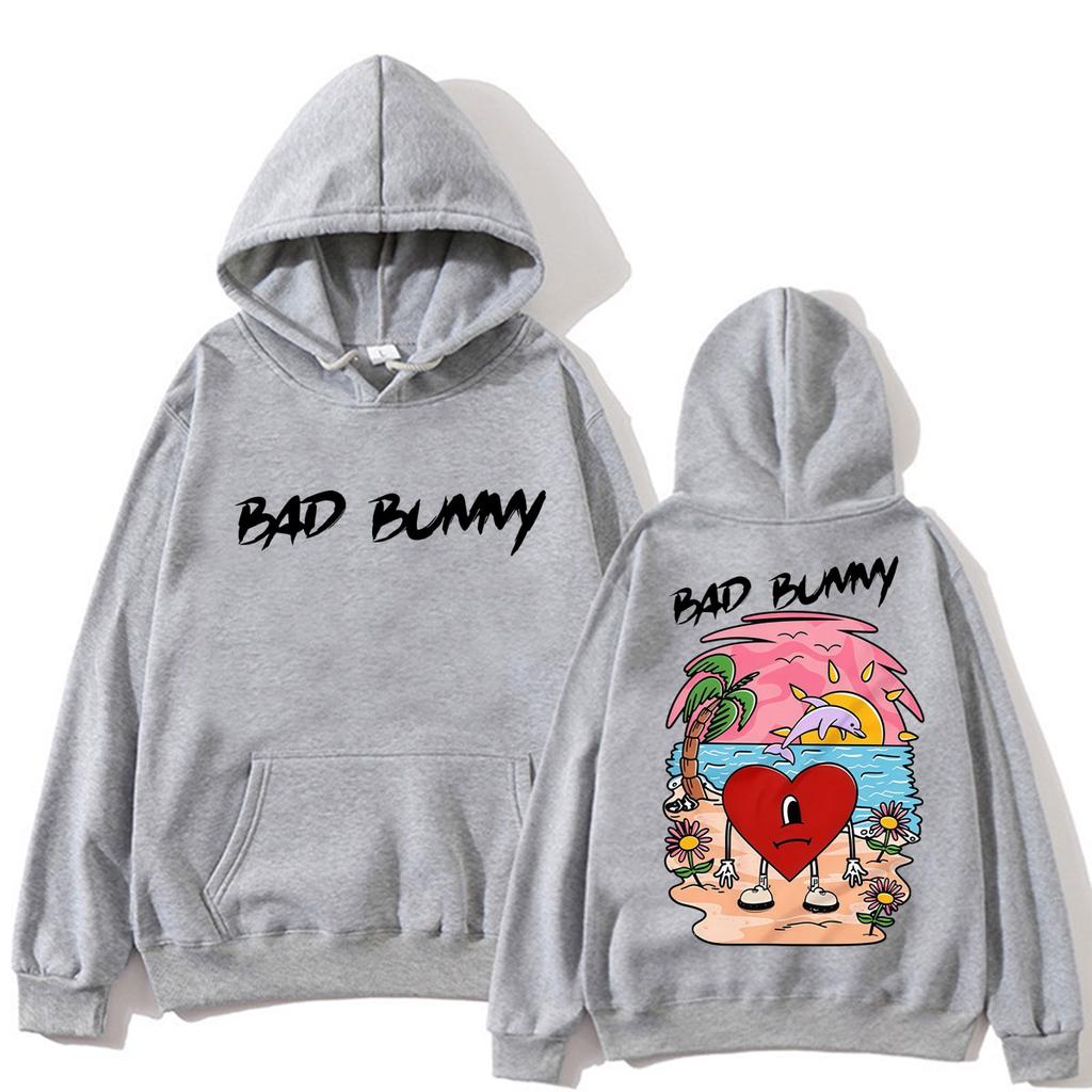 Худи с принтом альбома рэпера Bad Bunny "Un Verano Sin Ti" для мужчин и женщин, модная эстетичная толстовка, свободный флисовый повседневный пуловер