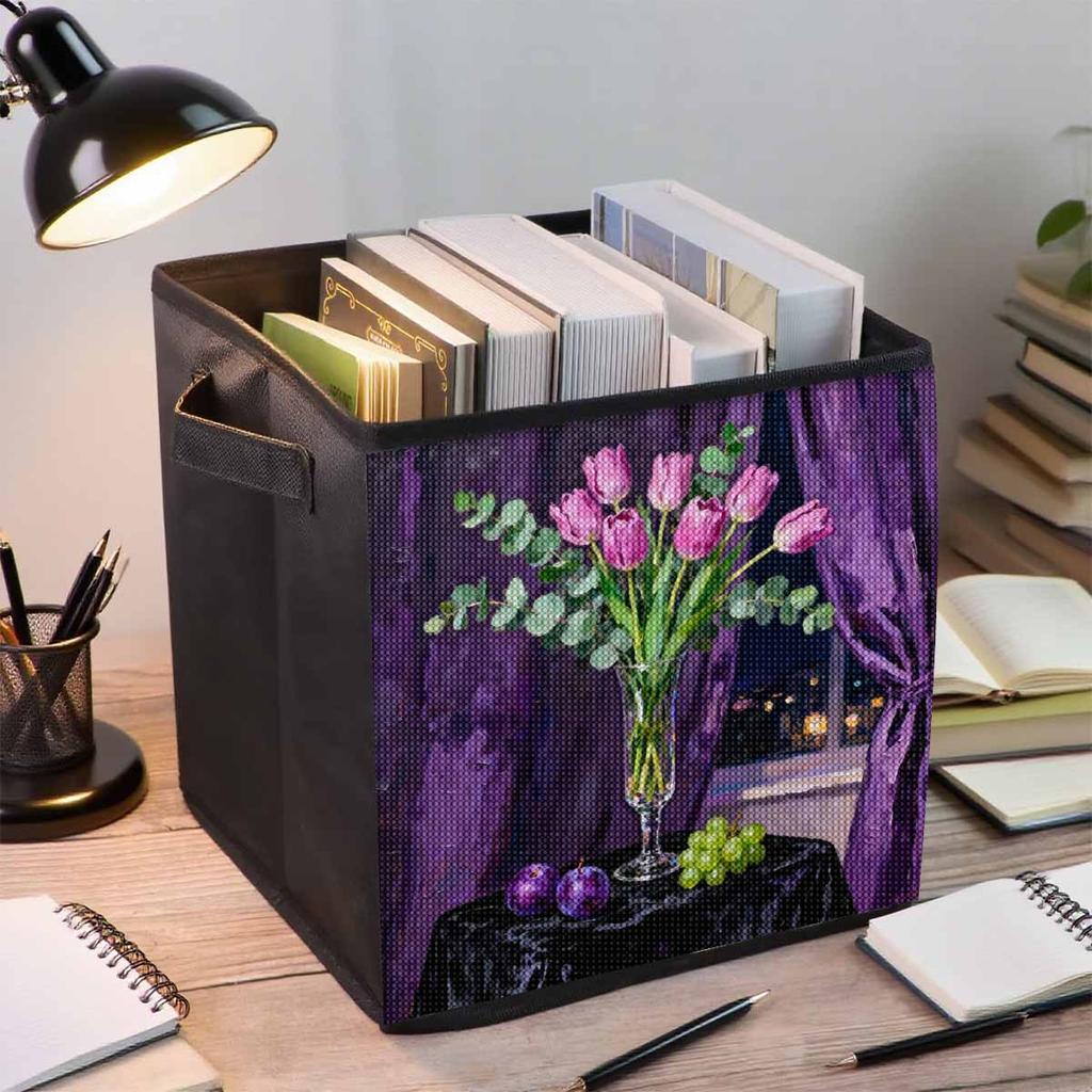 Корзина для хранения алмазной живописи 5D, Цветок, Полная круглая выкладка, Мозаика, Алмазная вышивка, Вера в сердце, Наборы для вышивания крестом, Домашний декор, Домашний декор