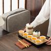 Kung Fu Guochao Huang Ru Kiln Ancient Rhyme Tea Set Can Be Opened Ceramic To Make Tea with Tea Tray To Send Gifts To Teachers and Elders