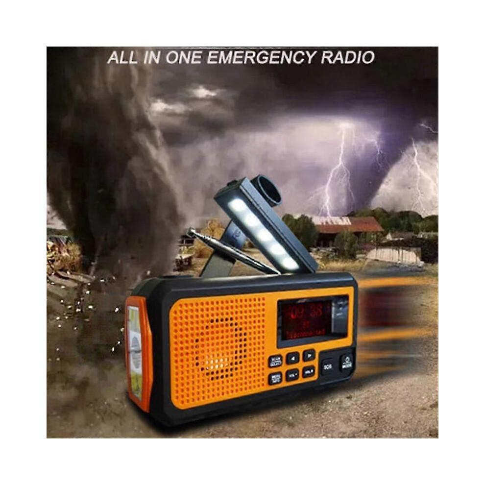 DAB373BT Crank Radio +FM BT Emergency Radio with 5000 MAh Battery Solar with Alarm Clock Blackout E 0619 SZRH A-X