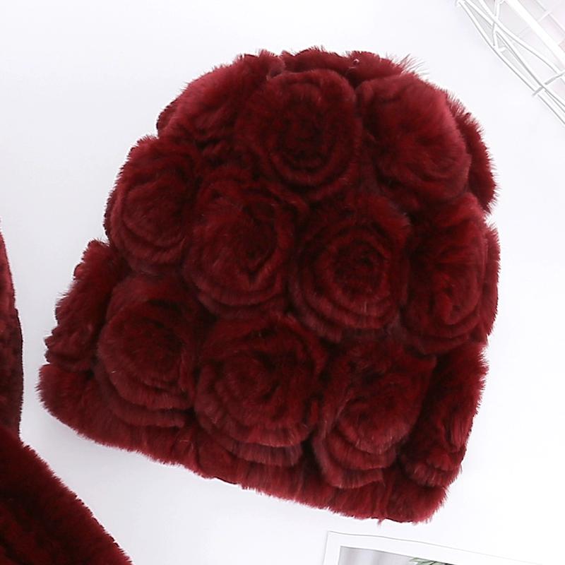 Шапка из меха кролика Рекс женская, осень-зима, среднего возраста и пожилая, утолщенная, теплая, модная, для бабушки, старой леди, свекрови, меховая шапка