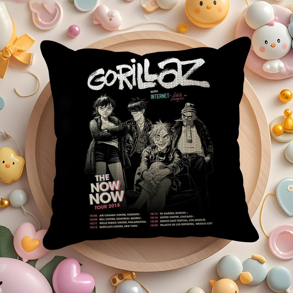 Группа Cool G-Gorillaz Наволочка Лен Органическая Ткань Двусторонняя Печать Дышащая Наволочка Диван Домашний Декор Подарок