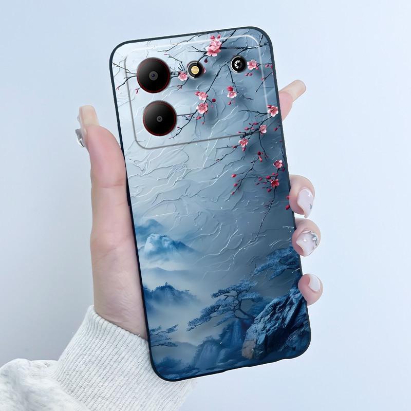 Милый мультяшный чехол для ZTE Blade A54 Fundas Capa Печатный корпус Защитная крышка Мягкий силикон Черный корпус Coque