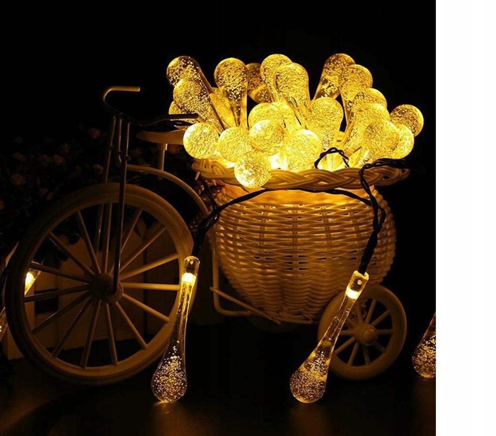 Teardrop Lamps Icicles For The Garden Garland For The Balcony Solar 40 Led Warm