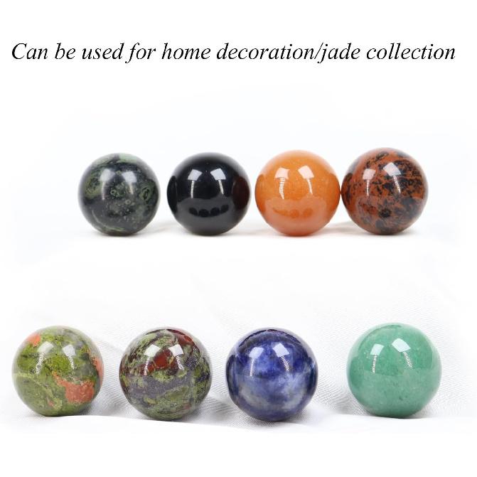 Сферы из драгоценных камней, Смешанные, 6 шт., Маленькие шарики-фигурки 30 мм, Сферы из натурального хрусталя, Круглые шары, Каменные шары, Декоративные шары для декора комнаты
