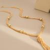 Long Tassel Tassel Pendant Necklace Metal Material Jewelry Set Earrings Set  Ladies Accessories