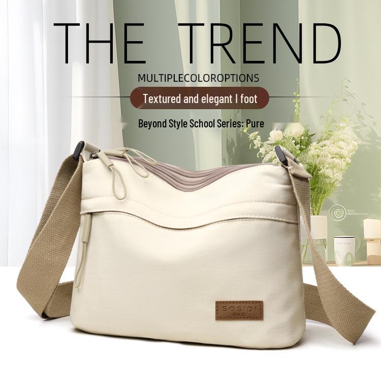 Легкая женская нейлоновая водонепроницаемая сумка кроссбоди - Повседневная, многослойная, портативная, модная маленькая квадратная сумка