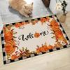 Larch Welcomes Entrance Door Carpet, Crystal Velvet Bathroom Floor Mats,Rug For Bedroom,Farm Autumn Decoration Carpet