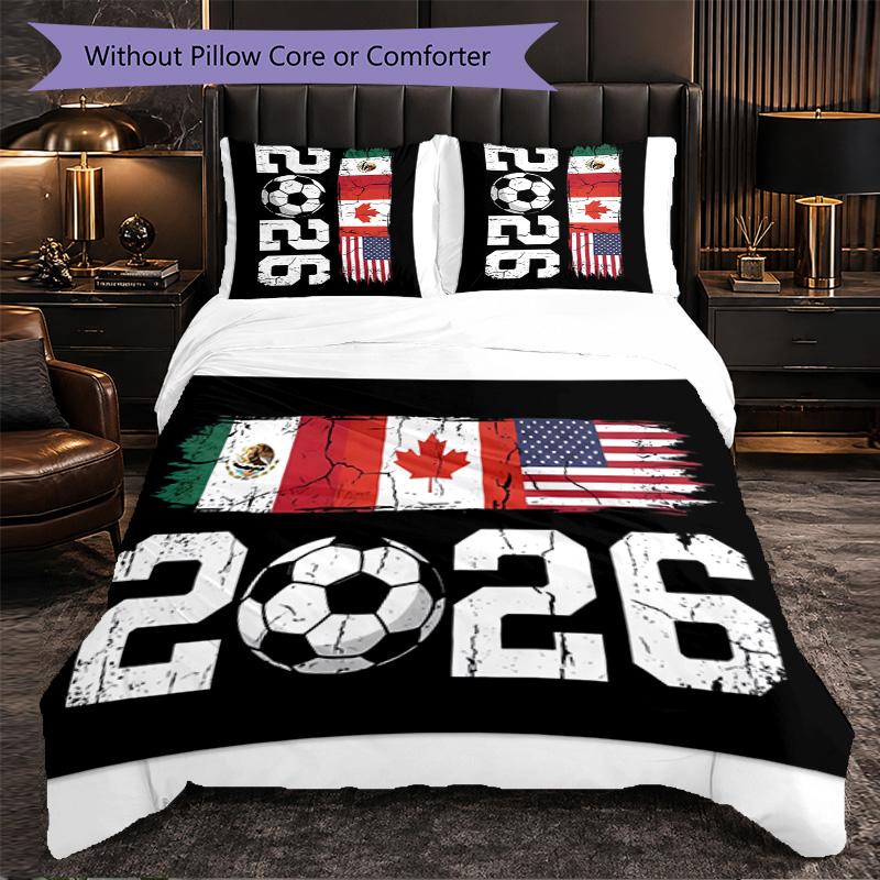 England national football team 3 Piece Bedding Set Soft Duvet Cover Set with Pillowcases Printed Bedroom Decor Set for Home