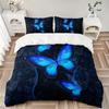 3pcs Blue Butterfly Duvet Cover Set, Mandala Bedding Boho Floral Duvet Cover For Bedroom Guest Room(Duvet Cover + 2*Pillowcase)