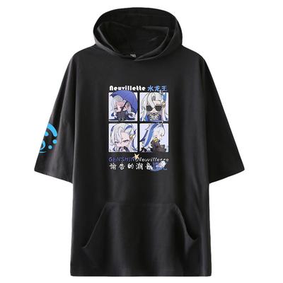 Новая модная унисекс повседневная футболка с короткими рукавами с принтом аниме Genshin Impact, пуловеры, тонкие толстовки с капюшоном