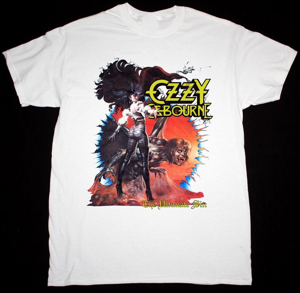 Ozzy Osbourne The Ultimate Sin Men White Cotton Tee All Size DI098 Unisex T-Shirt