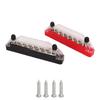 2 Pcs 14 Post Power Distribution Block Bus Bar Set 2xM6 Post 12xM4 Screw Battery Terminal Box with Cover Without